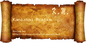 Kanizsai Mietta névjegykártya
